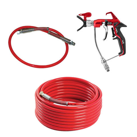 Overview image of the Titan RX-APEX non-filtered gun kit with hose, whip and red TR1 tip