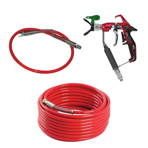 Overview image of the Titan RX-APEX filtered gun kit with hose, whip and green HEA TR1 tip